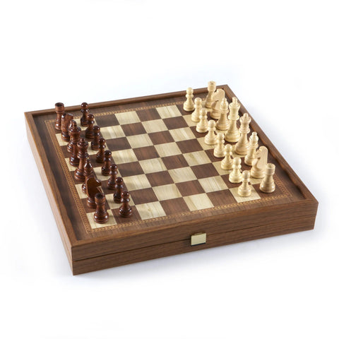 Classic Style 4-in-1 Combo Game Set: Chess, Backgammon, Ludo & Snakes (L size) Manopoulos
