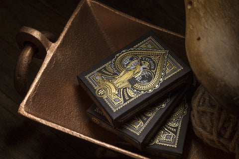 Tycoon Black Theory 11 Playing Cards Deck Gold Magic Tricks Sealed USA