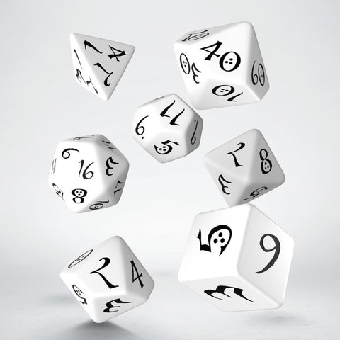 CLASSIC RPG DICE SET WHITE AND BLACK STORY ROLE PLAYING GAMES Q-WORKSHOP NEW