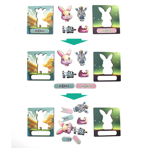 Educational Puzzle Wooden Cards Animals Collection No. 1 (LT) Fantasy Puzzles