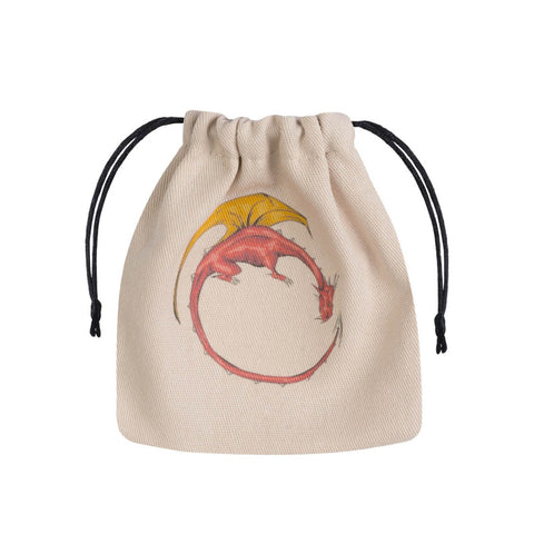 Dragon Beige & Multicolor Dice Bag Roleplaying Games Q-Workshop Rpg Bdra101