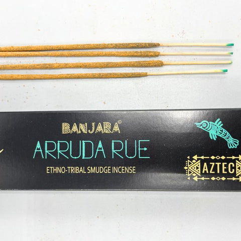 Banjara Tribal Smudge Incense Sticks – White Arruda Rue, 10 Pack, Protection