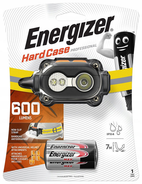 Energizer Hardcase Headlight Professional 600 Lumens 3 Aa Batteries Included NEW