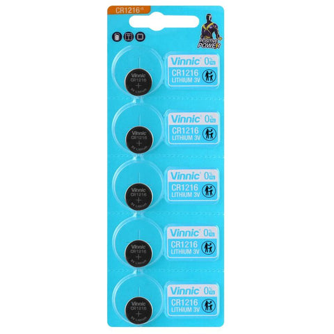 5 Vinnic Cr1216 Lithium Batteries 3V Coin Cell Dl1216 5Bl Exp 2028 NEW