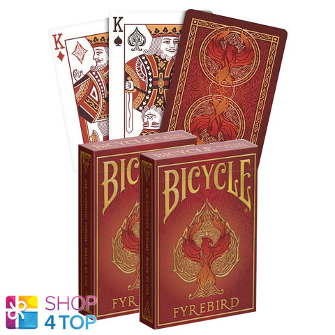 2 Fyrebird Bicycle Playing Cards Deck Magic Tricks Poker Games Made In USa NEW
