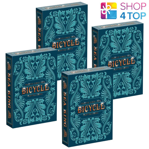 4x Sea King Bicycle Playing Cards Deck Magic Tricks Poker Games Made In USA