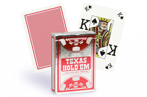 2 Decks Copag Texas Hold'Em Peek Index 100% Plastic Poker Cards Red Black NEW