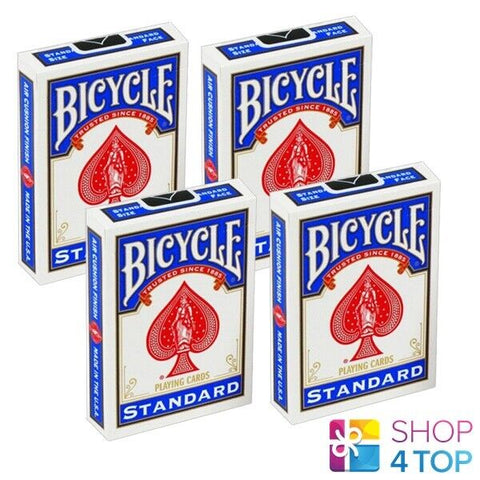 4 Decks Bicycle No Face No Back Blank Magic Tricks Cards White NEW