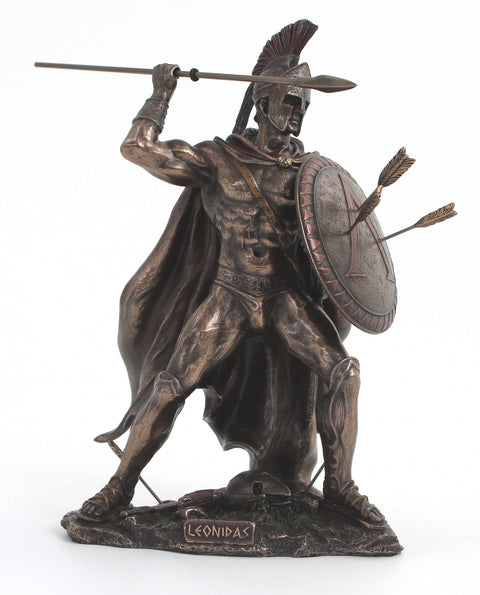 Leonidas Spartan Warrior Bronze Resin Statue 25cm Italfama Italy