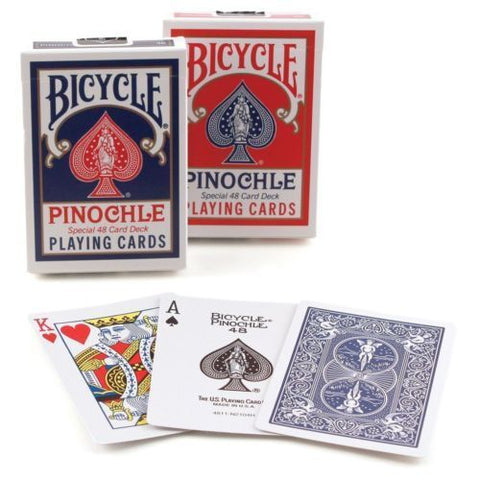 4 Decks Bicycle Pinochle Playing Cards Deck 2 Blue 2 Red Standard Index NEW