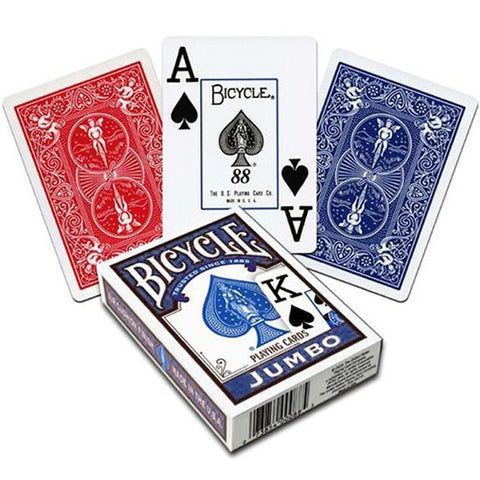 4 Decks Bicycle Rider Back Jumbo Index Playing Cards 2 Red 2 Blue USpcc NEW