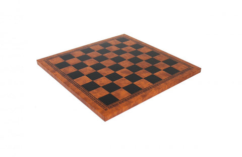 Italfama Faux Leather Chess Board Brown/Black 33x33 cm, 3.5 cm Squares