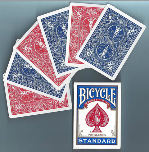 4 Decks Bicycle Double Back No Face Cards Blue Red Magic Tricks Original NEW