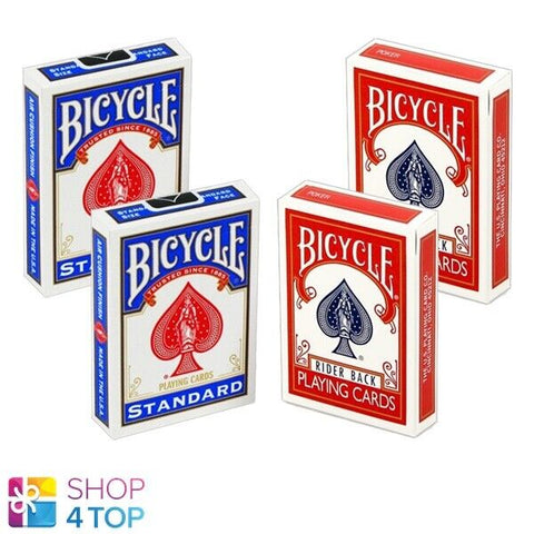 4 Decks Bicycle Rider 2 Blue 2 Red Double Back No Face Magic Tricks Cards NEW