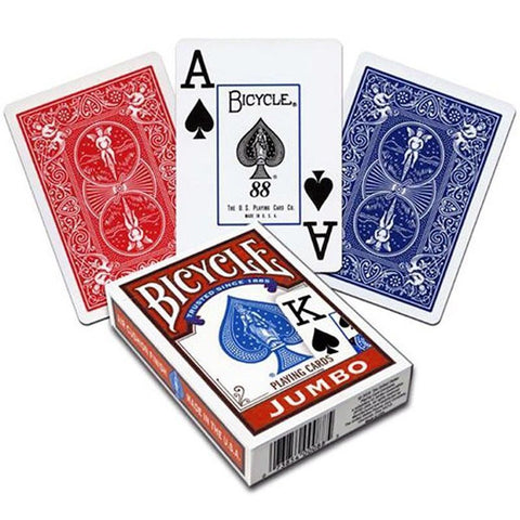 4 Decks Bicycle Rider Back Jumbo Index Playing Cards 2 Red 2 Blue USpcc NEW