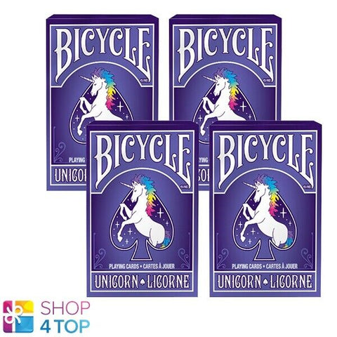 4 Decks Bicycle Unicorn Poker Playing Cards Deck USpcc Air-Cushion Finish NEW