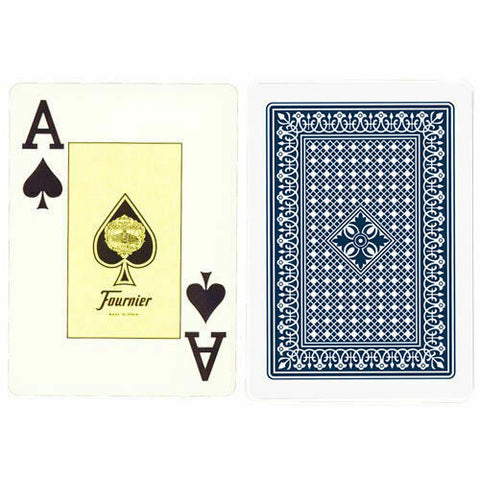 6 Fournier 818 Poker Plastic Coated Playing Cards Decks 3 Red 3 Blue Jumbo NEW