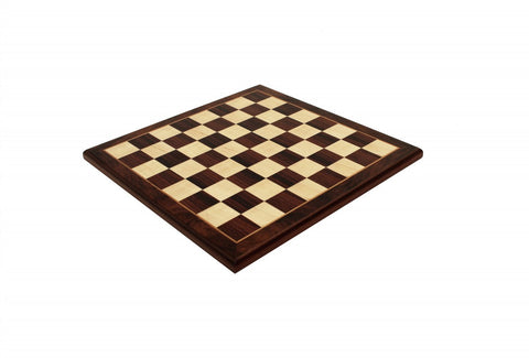 Italfama Mahogany Chess Board 32.5cm, 3.5cm Squares, Handmade in Italy