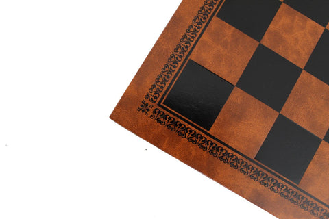 Italfama Faux Leather Chess Board Brown/Black 33x33 cm, 3.5 cm Squares