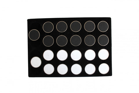 Italfama Aluminum & Faux Leather Checkers, 24-Piece, 3cm, Black/White, Italy