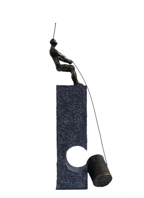 Italfama Bronze Resin Sculpture, Hand-Finished, 14x8x39 cm Italian Decor