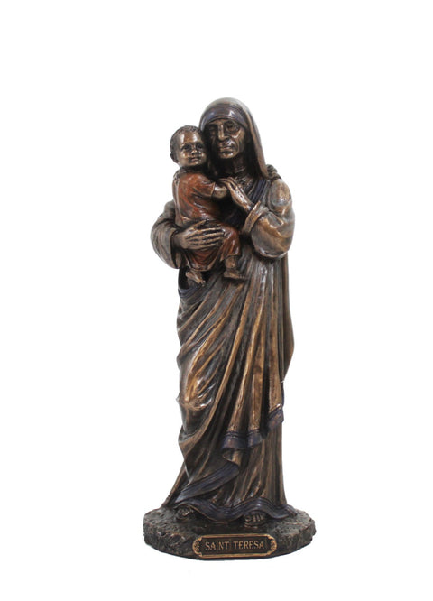 Mother Teresa Statue 21cm Bronze Resin Handcrafted Made in Italy Italfama