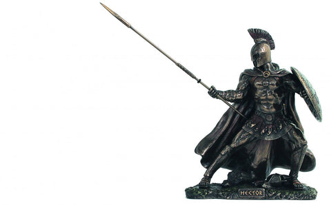 Hector Trojan Warrior Statue 23cm β Bronze Resin Figurine, Italy Italfama