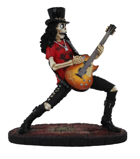 Skeleton Rock Guitar Resin Figurine Hand-Painted Statue 16cm Made in Italy