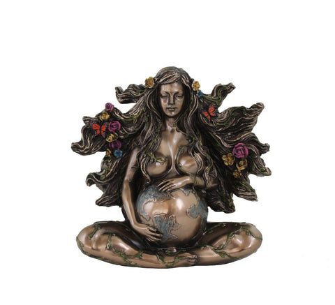 Italfama Gaia Earth Goddess Bronze Resin Statue 12cm Italian Figurine
