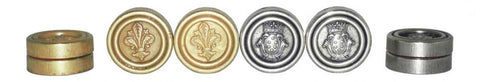 Italfama Metal Checkers Set, Florentine Gold/Silver, 4.5cm, 24 Pieces