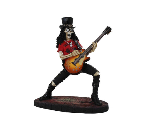 Skeleton Rock Guitar Resin Figurine Hand-Painted Statue 16cm Made in Italy