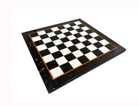 Italfama Marble Chess Board Brown & White 43cm 17in Handmade Italy