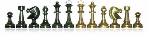 Italfama Brass Chess Pieces, Gold/Silver Plated, King 7.3 cm, Made in Italy