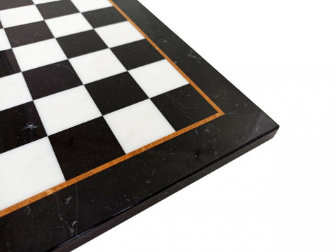 Italfama Marble Chess Board Brown & White 43cm 17in Handmade Italy