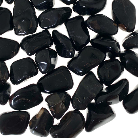 24 Small African Tumble Stones Black Onyx Gemstones Amulet Ancient Wisdom NEW
