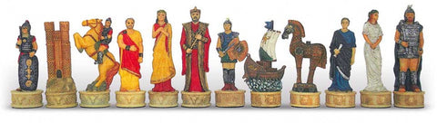 Italfama Battle of Troy Chess Set, Hand-Painted Resin, Storage Board