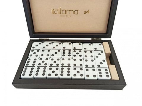 Italfama Luxury Domino Set with Faux Leather Case, Made in Italy, 21x12x4cm