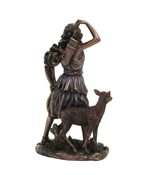 Diana Goddess of the Hunt Bronze Resin Statue 17cm, Made in Italy Italfama