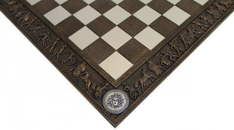 Italfama Greek Mythology Resin Chess Board 43x43 cm, Handmade in Italy