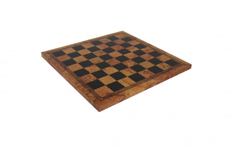 Italfama Faux Leather Chess Board, Vintage Map, 33x33 cm, 3.5 cm Squares