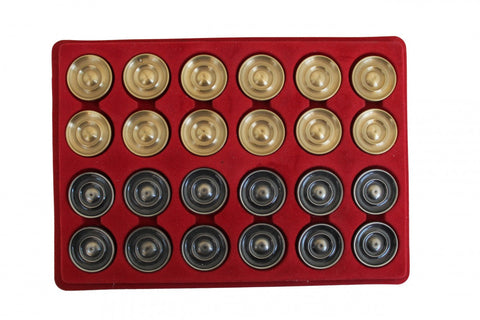Italfama Brass Checkers Set, 24 Handcrafted Pieces, 3cm, Made in Italy