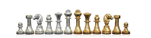 Italfama Brass Chess Pieces Gold & Silver Plated, Handcrafted, 5cm King, Italy