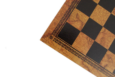 Italfama Faux Leather Chess Board, Vintage Map, 33x33 cm, 3.5 cm Squares