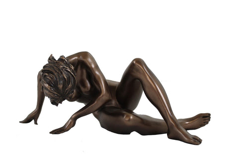 Bronze Resin Nude Woman Statue Figurine, Strength Symbol, 20x11x8cm, Italy