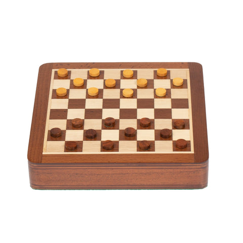 Italfama Magnetic Wooden Travel Chess Set w/ Drawer & Checkers, 19.5 cm