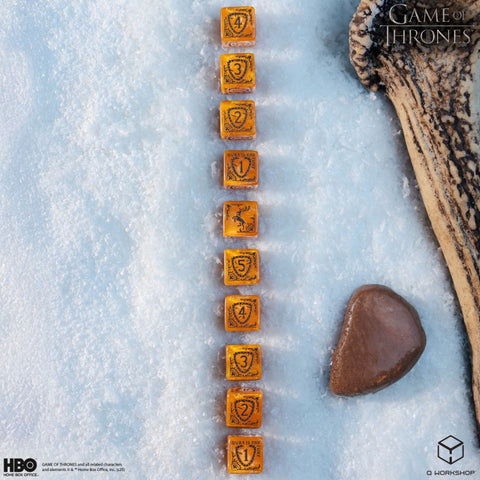 Game of Thrones Baratheon Dice Set 10x D6 Yellow/Black Q-Workshop Licensed