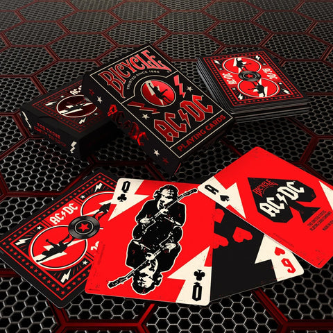 Bicycle AC/DC Playing Cards Poker Size – Official Deck, Black/Red, Made in USA