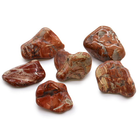 Large African Tumble Stones (6X) - Light Jasper - Brecciated Ancient Wisdom NEW