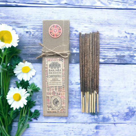 Ritual Resin On Stick - Chamomile 8 Incense Sticks Banjara Floral Scent NEW