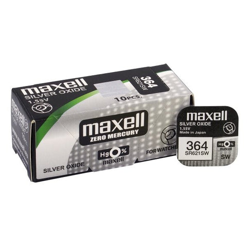 10 Maxell 364 363 Sr621Sw Batteries Silver 1.55V Watch Battery NEW